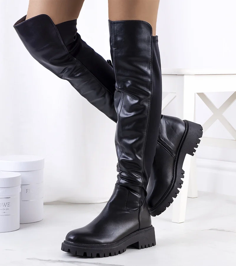 Khadim černé boty na platformě