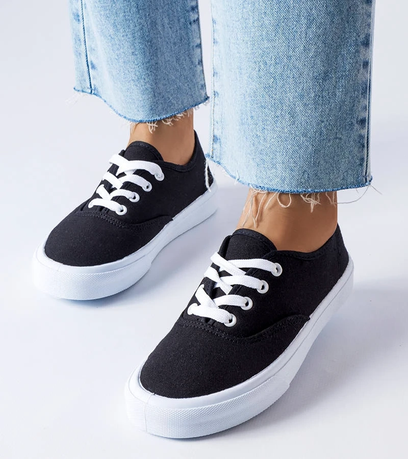 Černé látkové tenisky Fantina