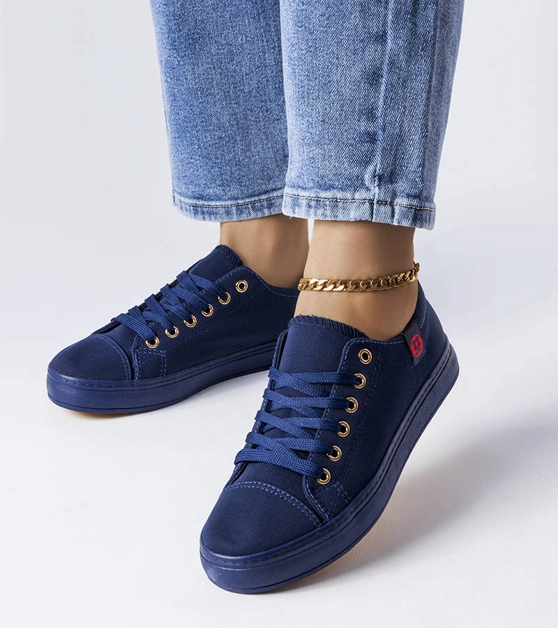 Tmavě modré látkové tenisky Descoteaux