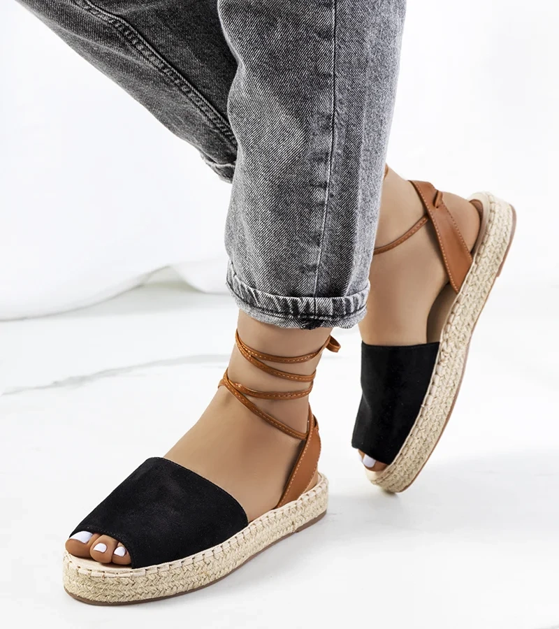 Černé šněrovací espadrilky Chinner