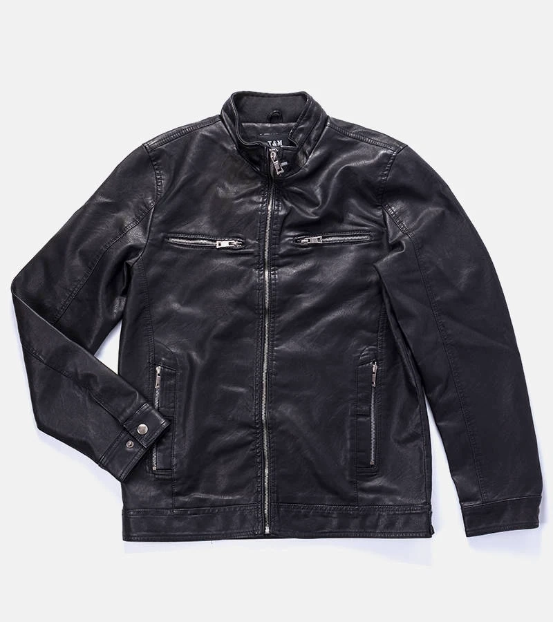 Černá pánská bunda Leverett z umělé kůže