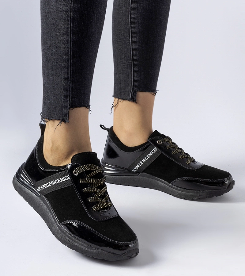 Černé kožené tenisky Castelfidardo