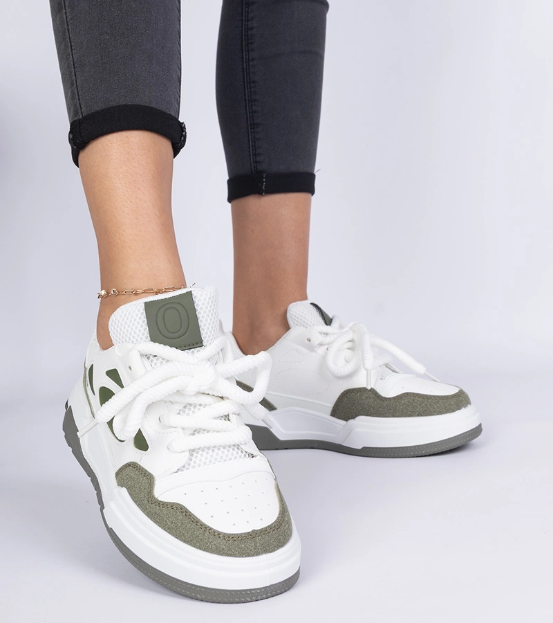 Zelené dámské tenisky s masivními tkaničkami Alpacco