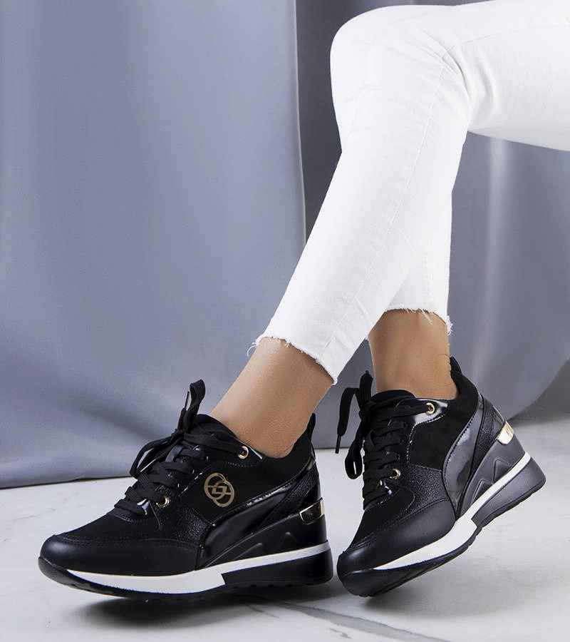 Černé tenisky Berkley na podpatcích