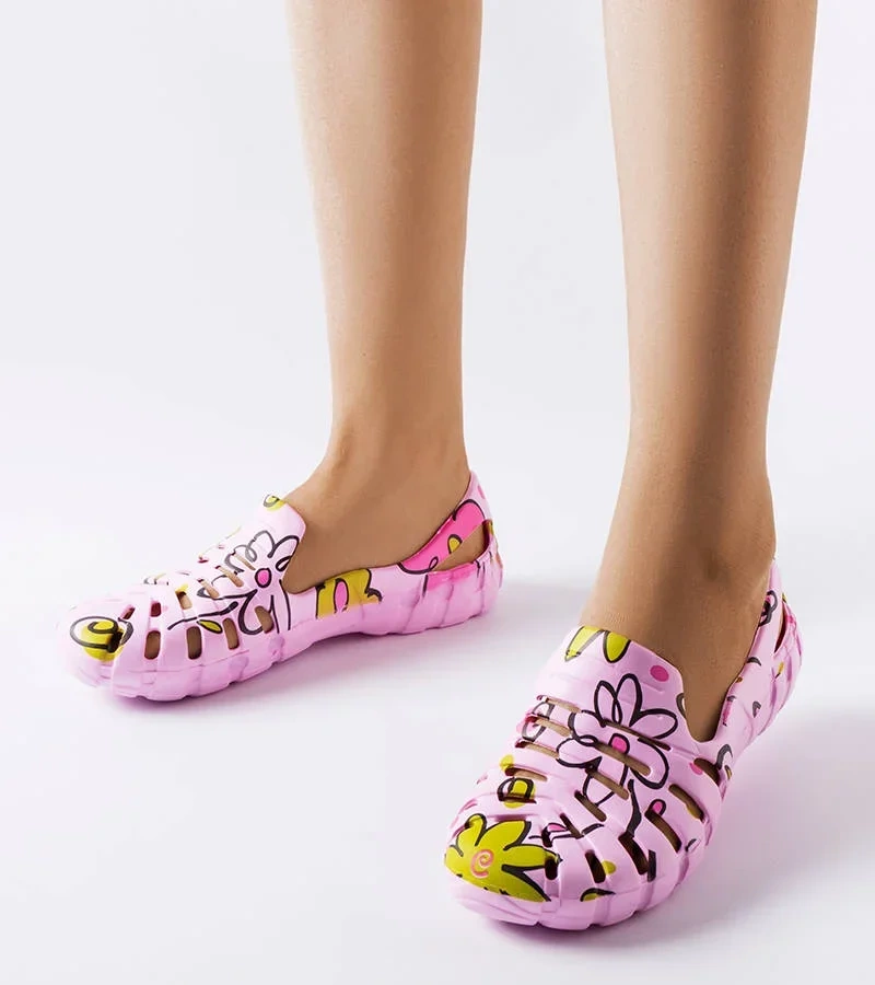 Růžové gumové žabky se vzorem Finley