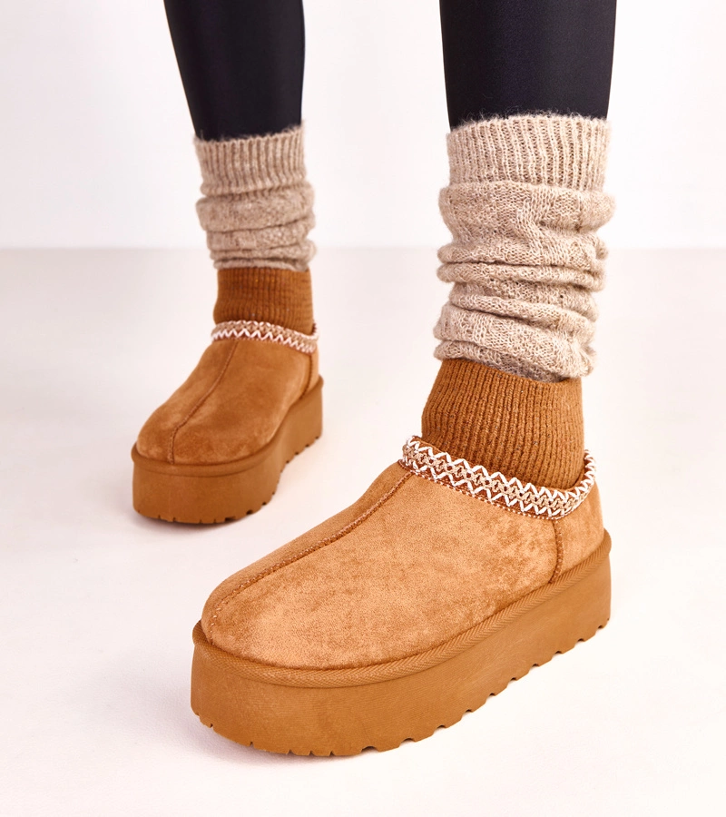 Hnědé nízké sněhule s ponožkovým svrškem Bernica