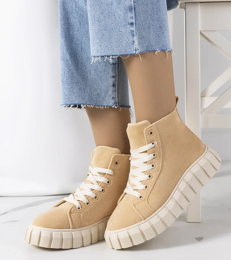 Christal béžové tenisky na platformě