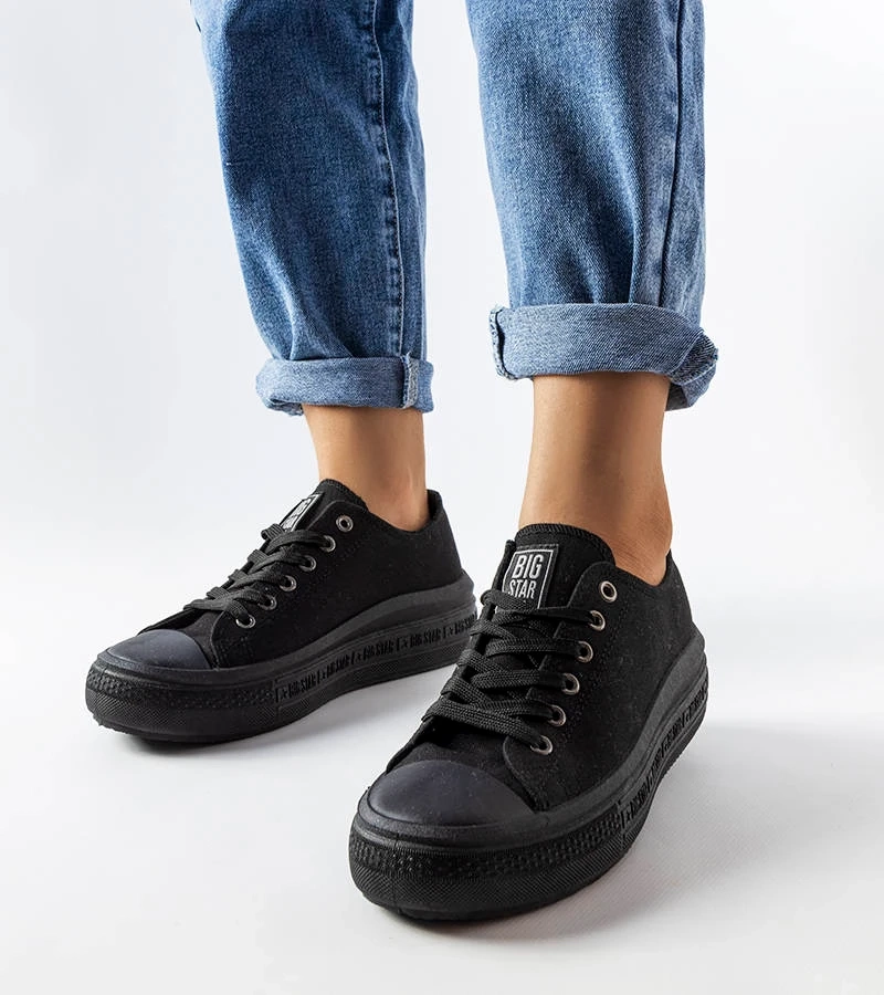 Černé tenisky na platformě Big Star LL274A176