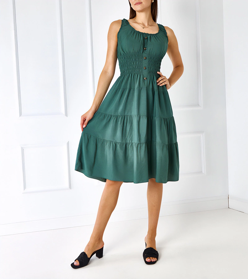 Zelené šaty na ramínkách Masaew