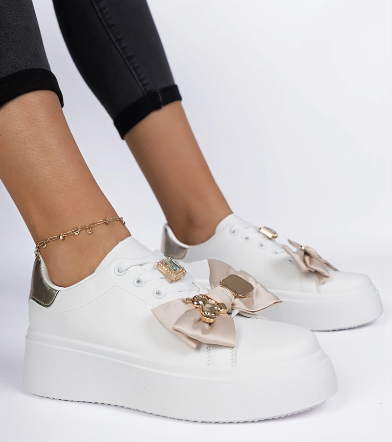 Bílo-zlaté dámské tenisky Milonel