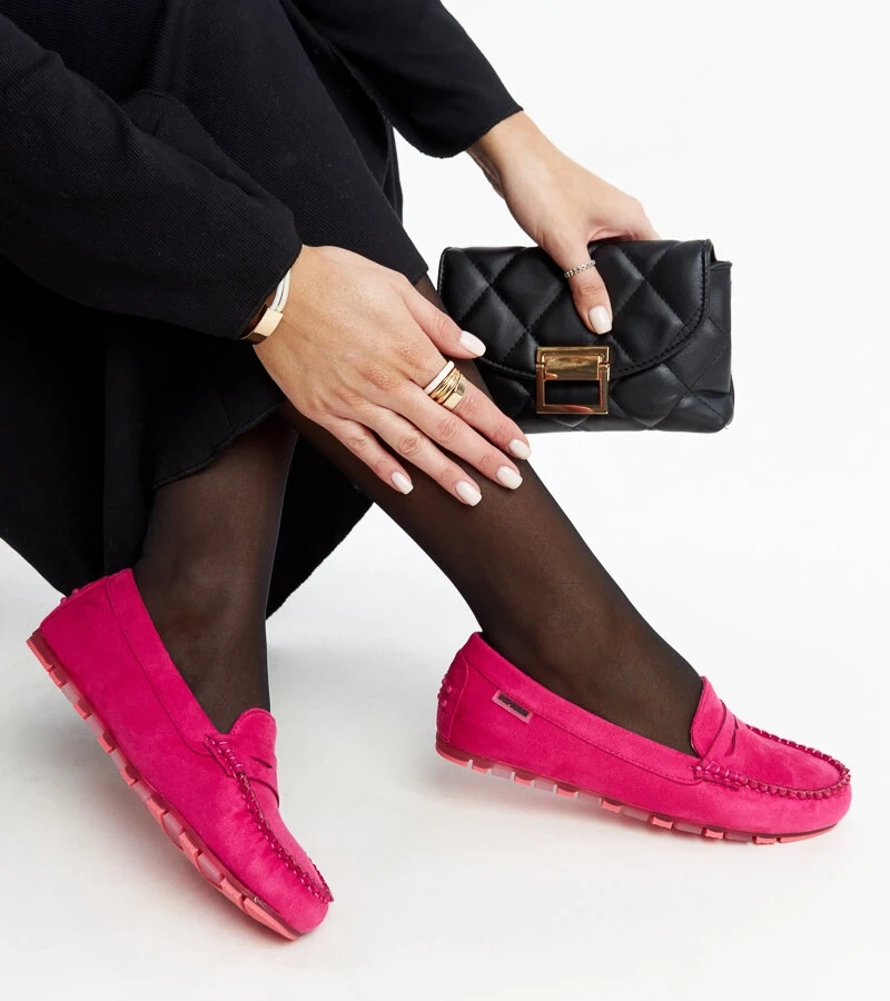 Tmavě růžové semišové mokasíny Nafisah