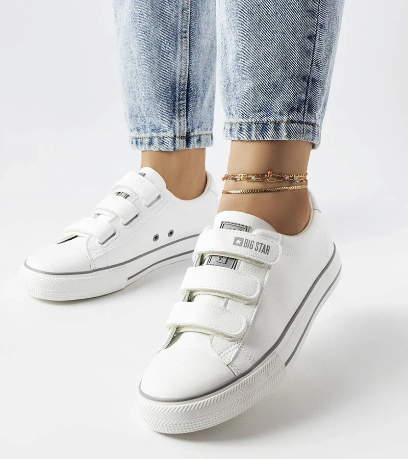 Bílé tenisky Big Star na suchý zip LL274A205