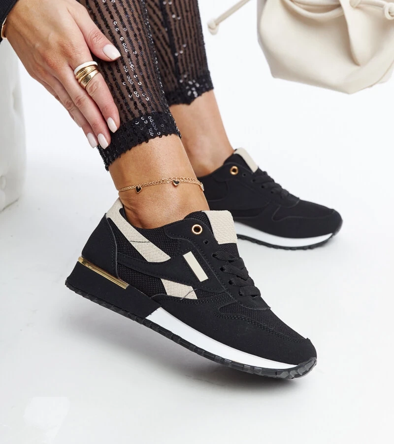 Černé tenisky na platformě Rosilda