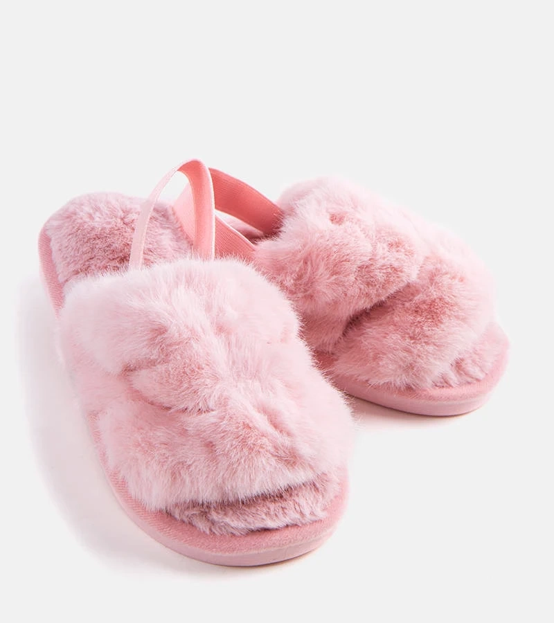 Růžové pantofle Leilany s gumovou podrážkou