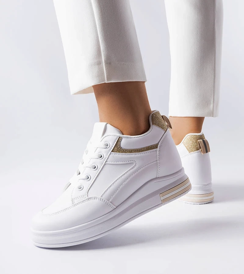 Bílé tenisky s třpytivými vložkami Bonevil