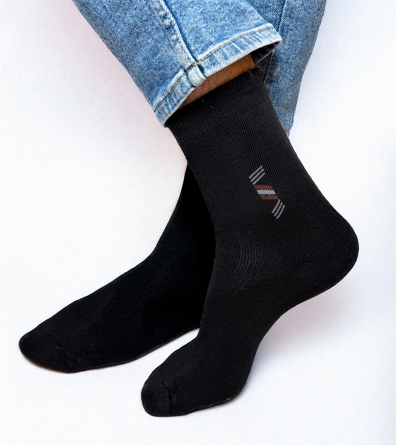 Černo-bílé teplé ponožky Sella