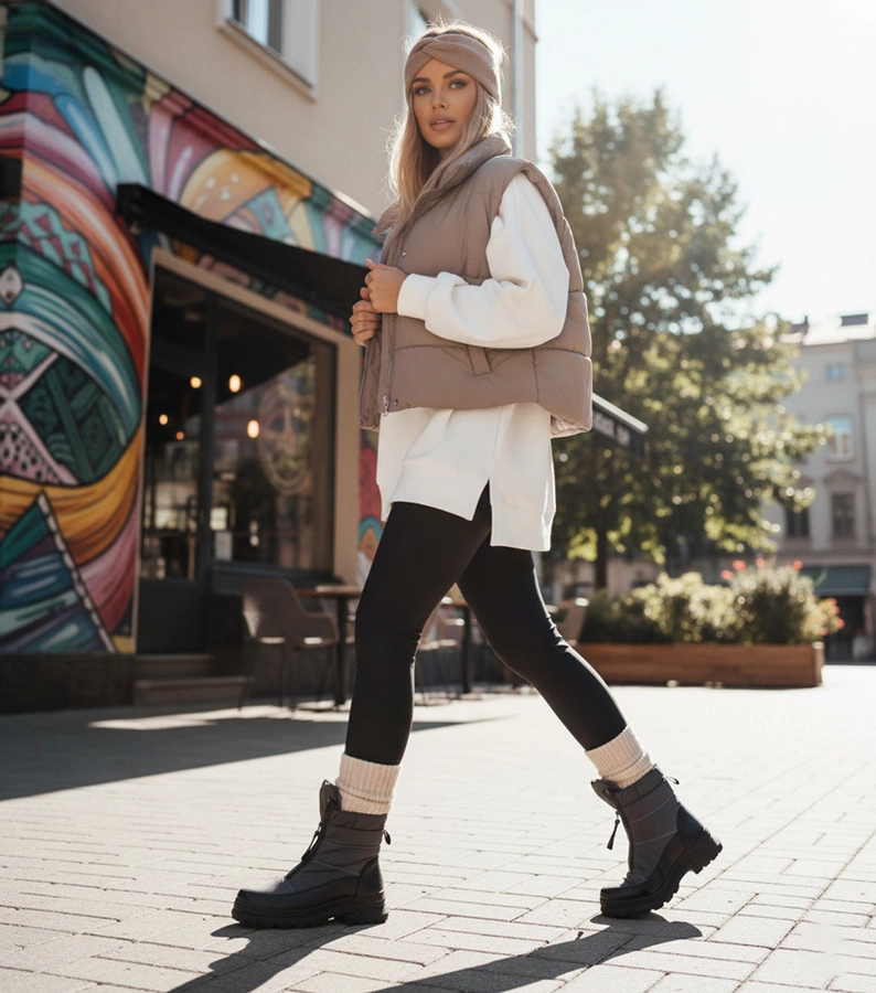 Šedé sněhule na zip Hina