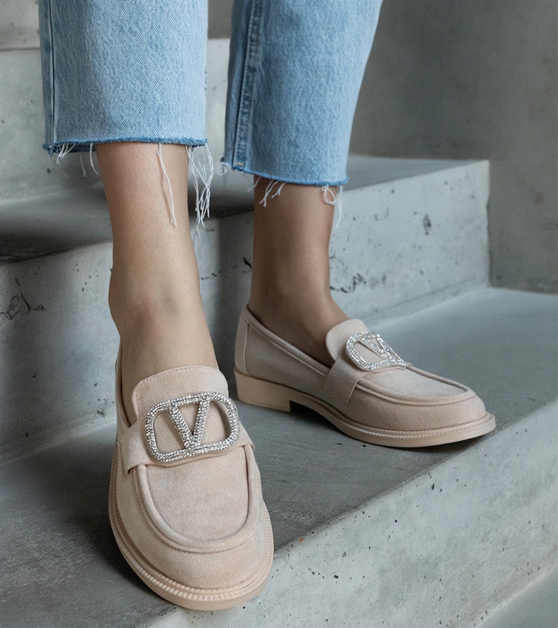 Růžové kožené polobotky Talisa