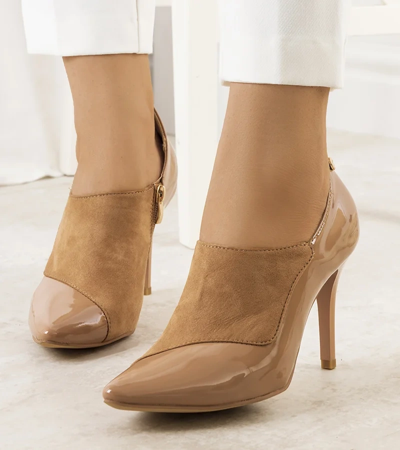 Béžové lodičky na zip Alcanassa