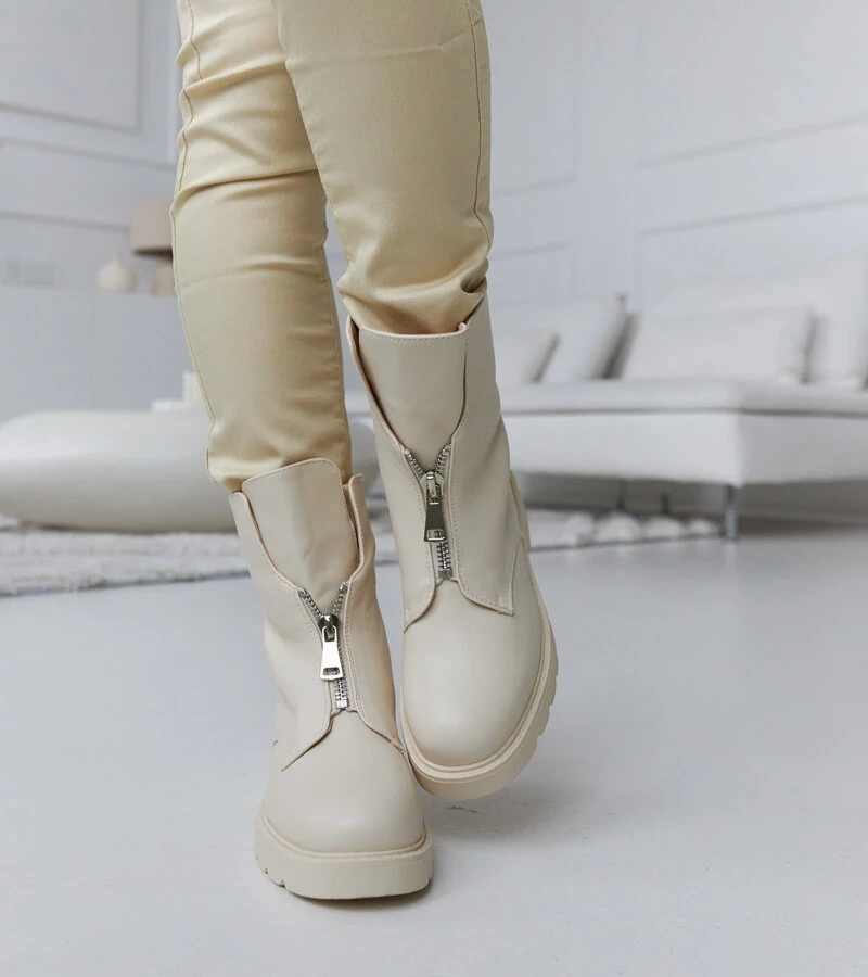 Hnědé zateplené kotníčkové boty se zipem Oakdale