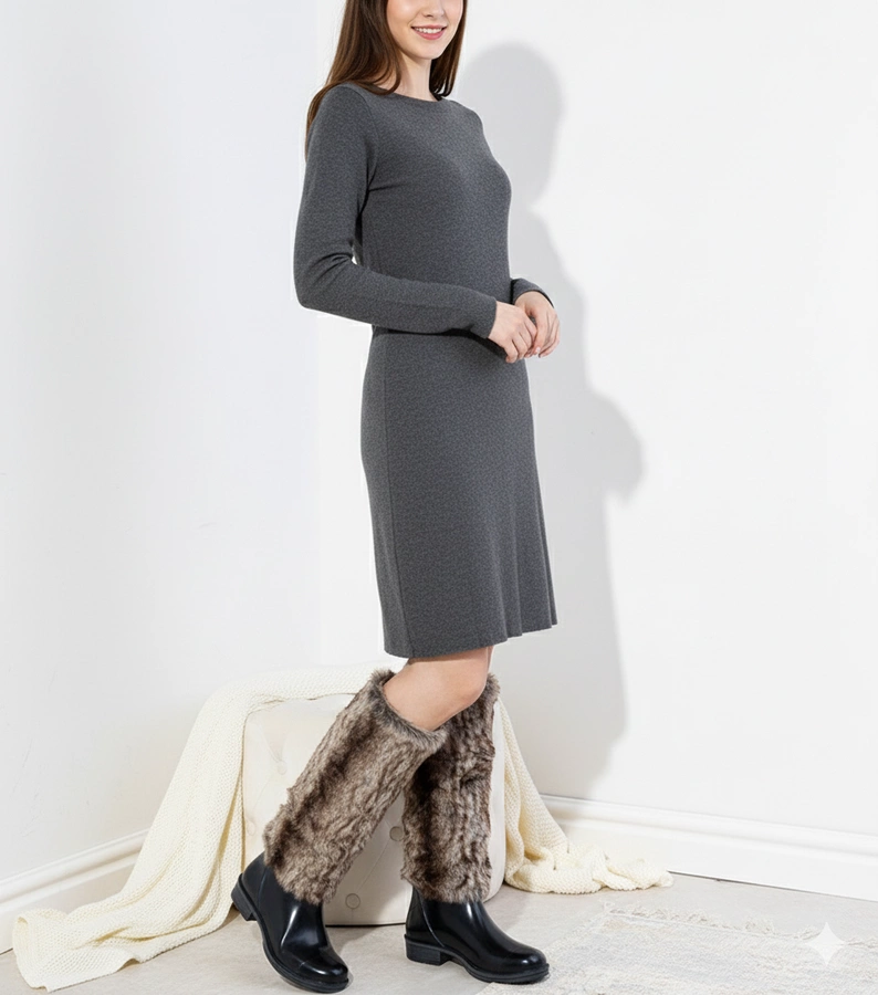 Námořnicky modré polobotky s kožešinou Melgar