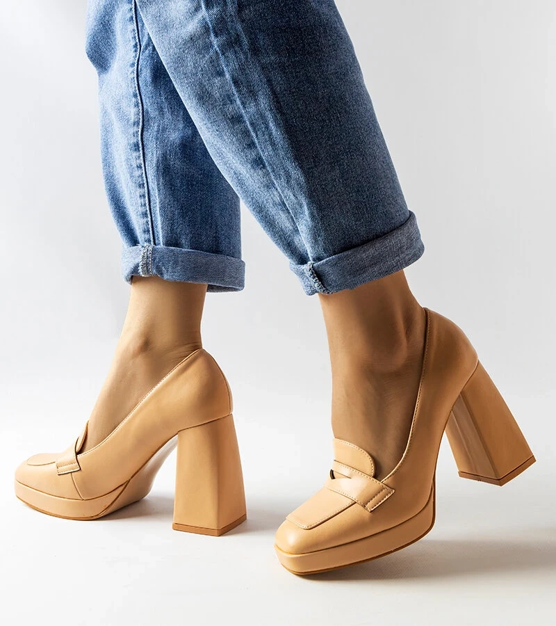 Béžové lodičky Inès na vysokém jehlovém podpatku