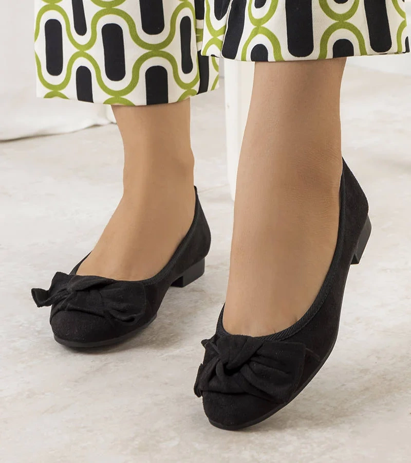 Černé baleríny s mašlí Jantina