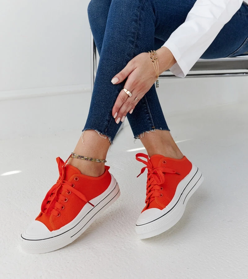 Oranžové tenisky na platformě Fiori