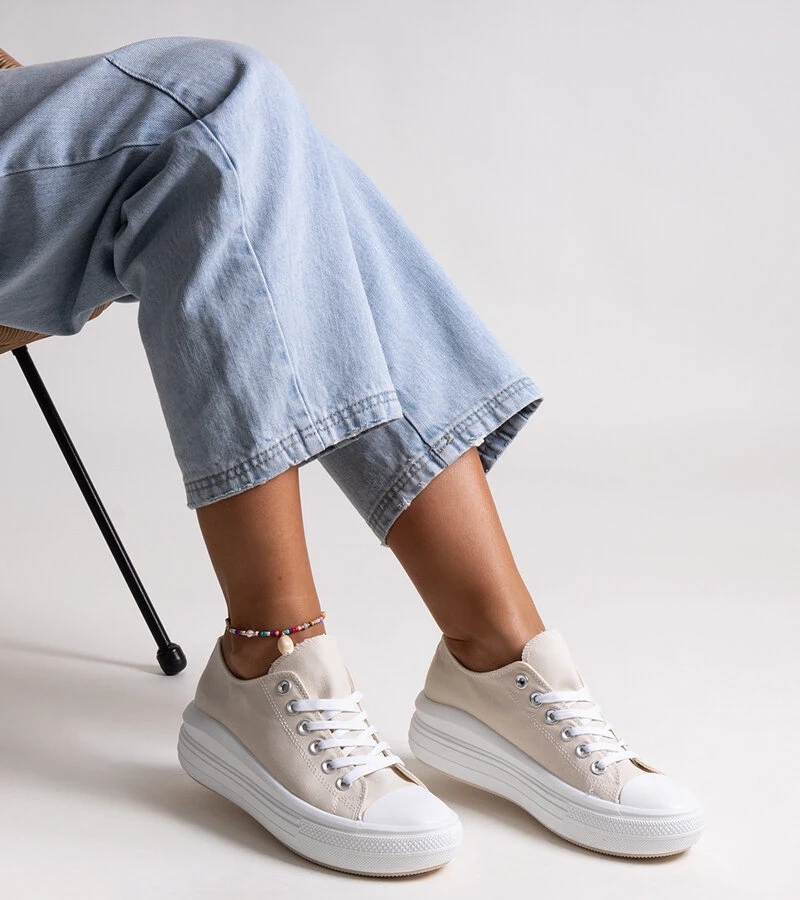 Bežové tenisky na tlusté platformě Zlata