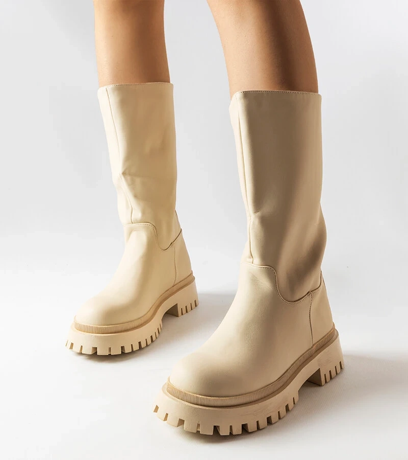 Béžové matné boty Hollie