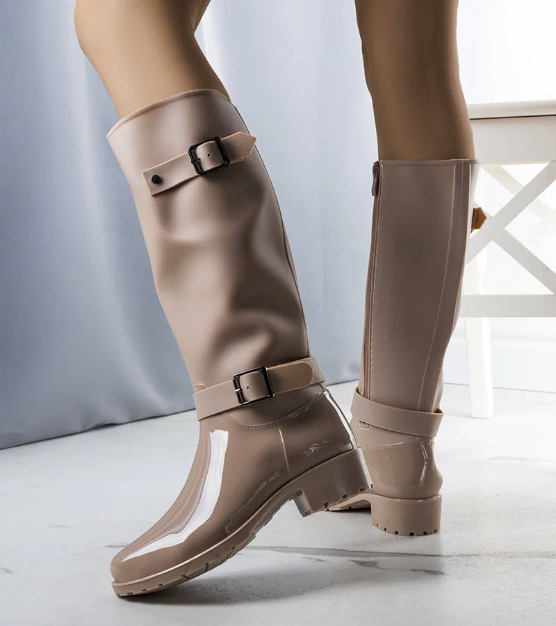 Béžové vysoké polobotky Lahti