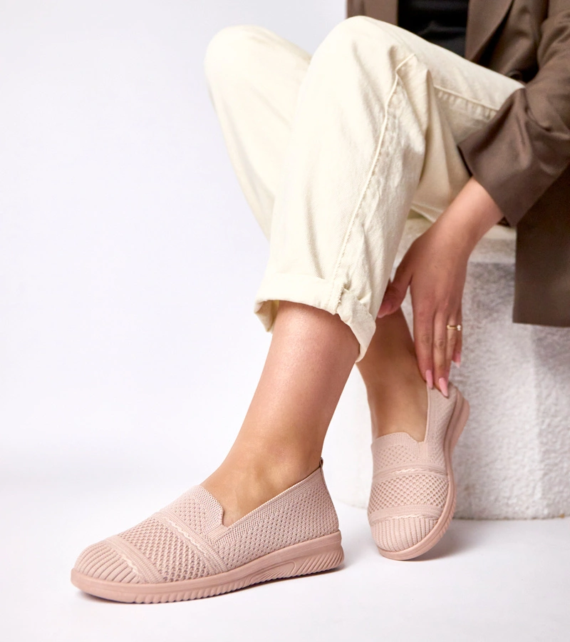 Růžové nazouvací plátěné tenisky Noémie