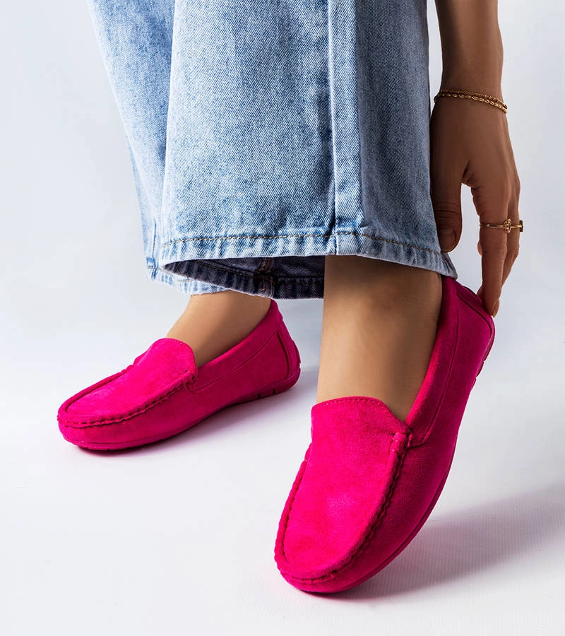 Růžové mokasíny s koženou stélkou Souplet