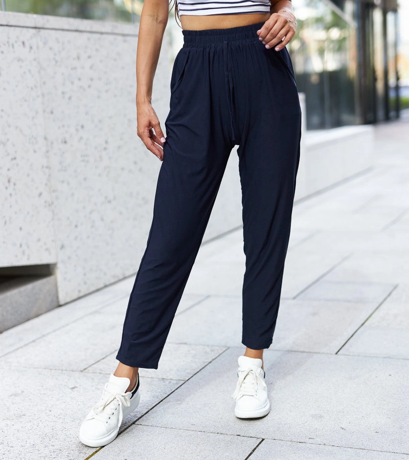 Modré pružné volné kalhoty Cantebury