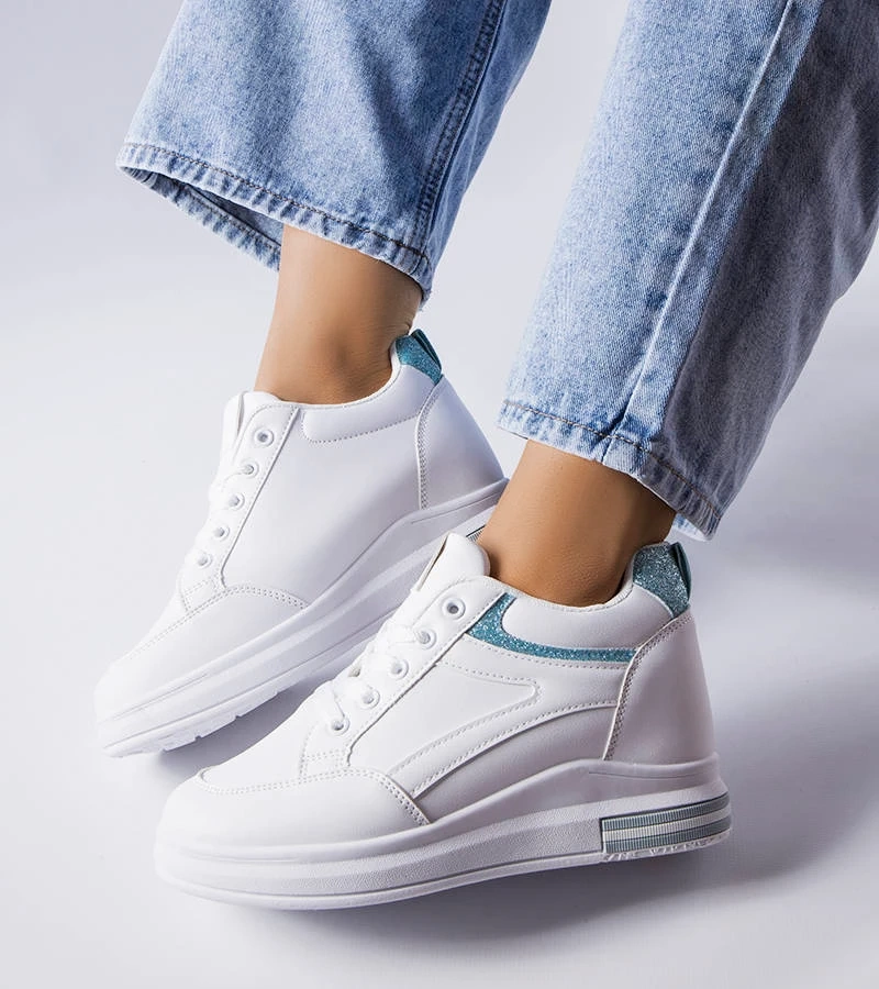 Bílé tenisky s třpytivými vložkami Bonevil