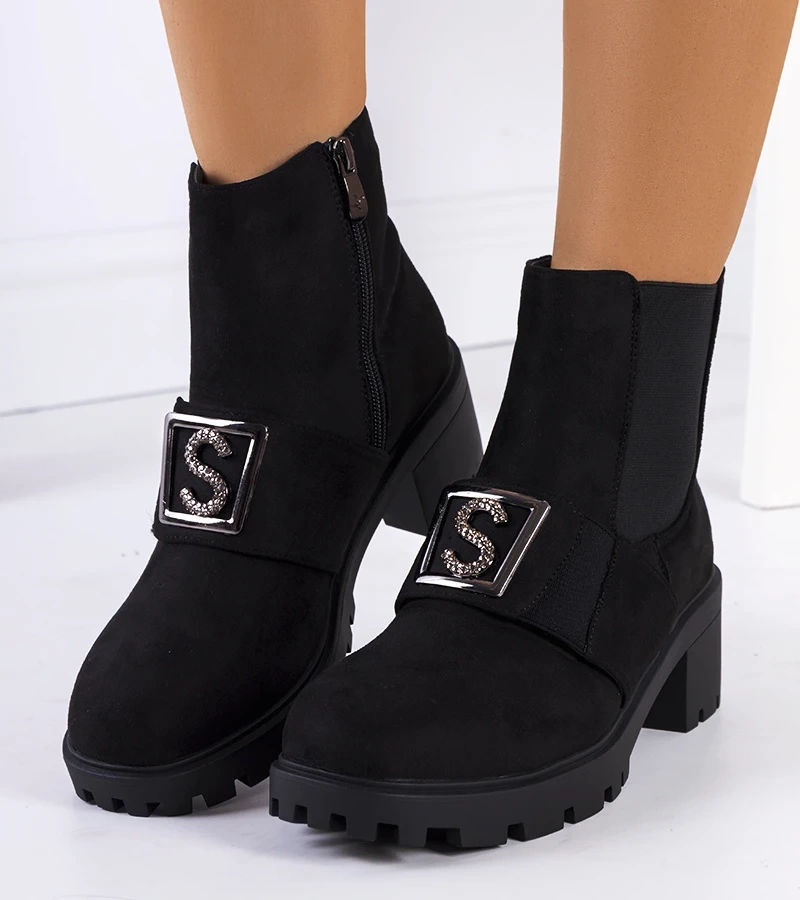 Černý boty podpatek Seul