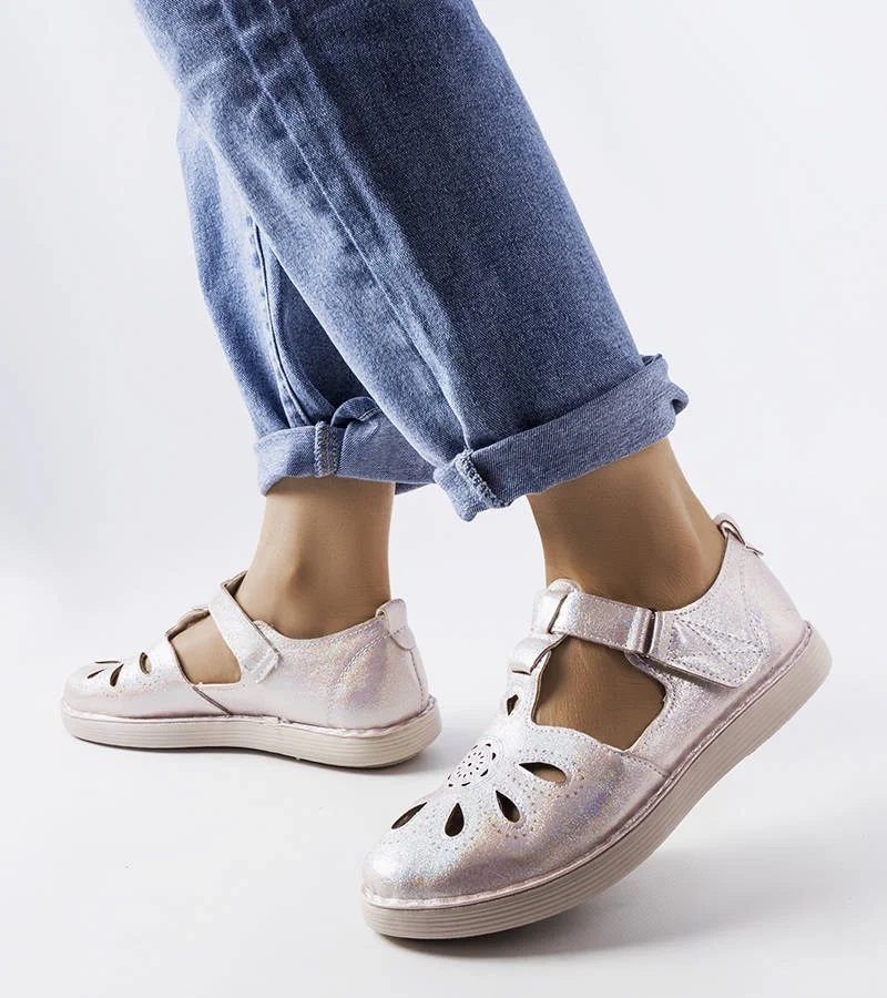 Růžové ažurové polobotky Williams