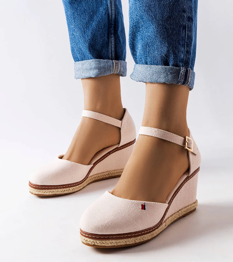 Bílé espadrilky na platformách Adelinda