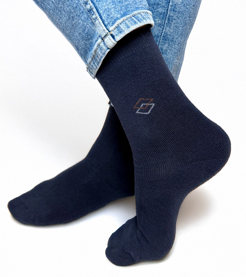 Černobílé teplé ponožky Sella