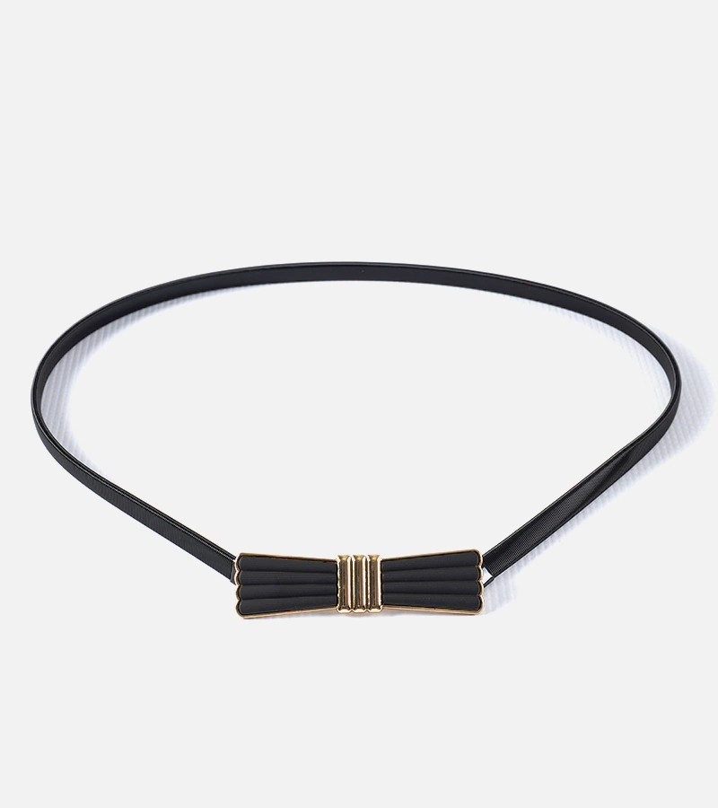 Černý elastický pásek s mašličkou Cadignano