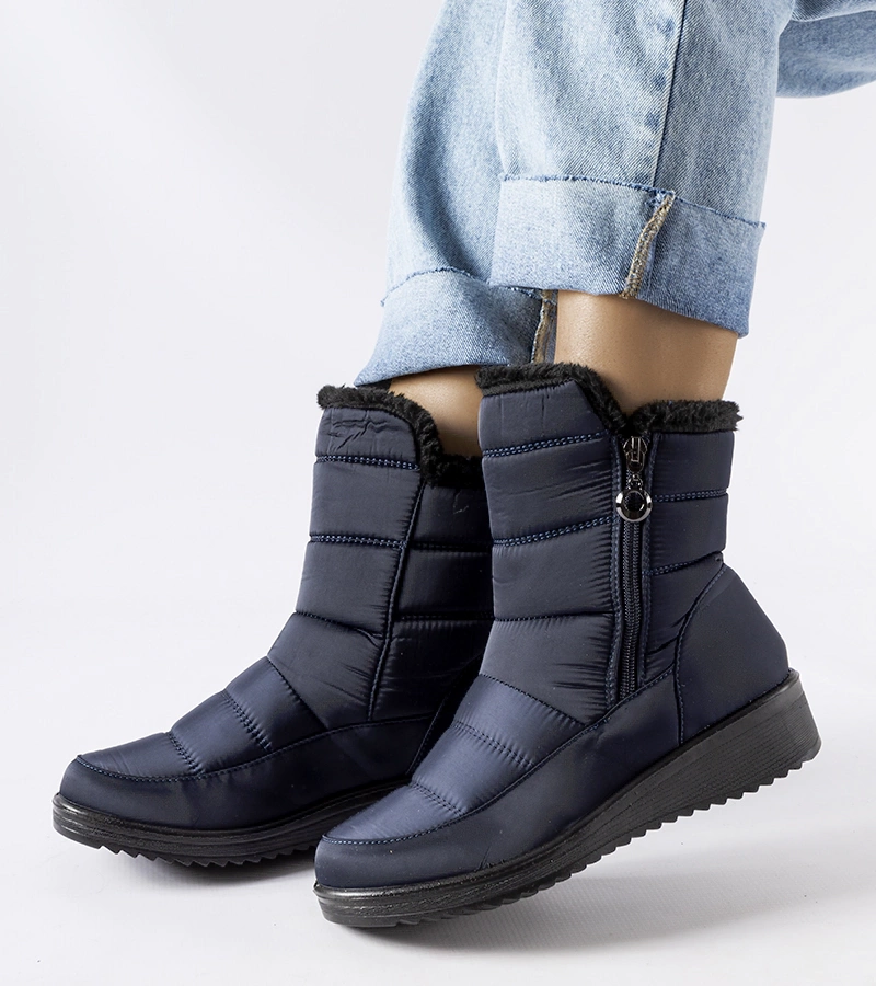 Modré sněhule na nízkém podpatku Mount