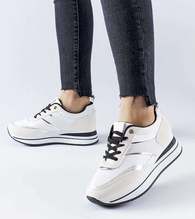 Bílé tenisky na platformě Nutter