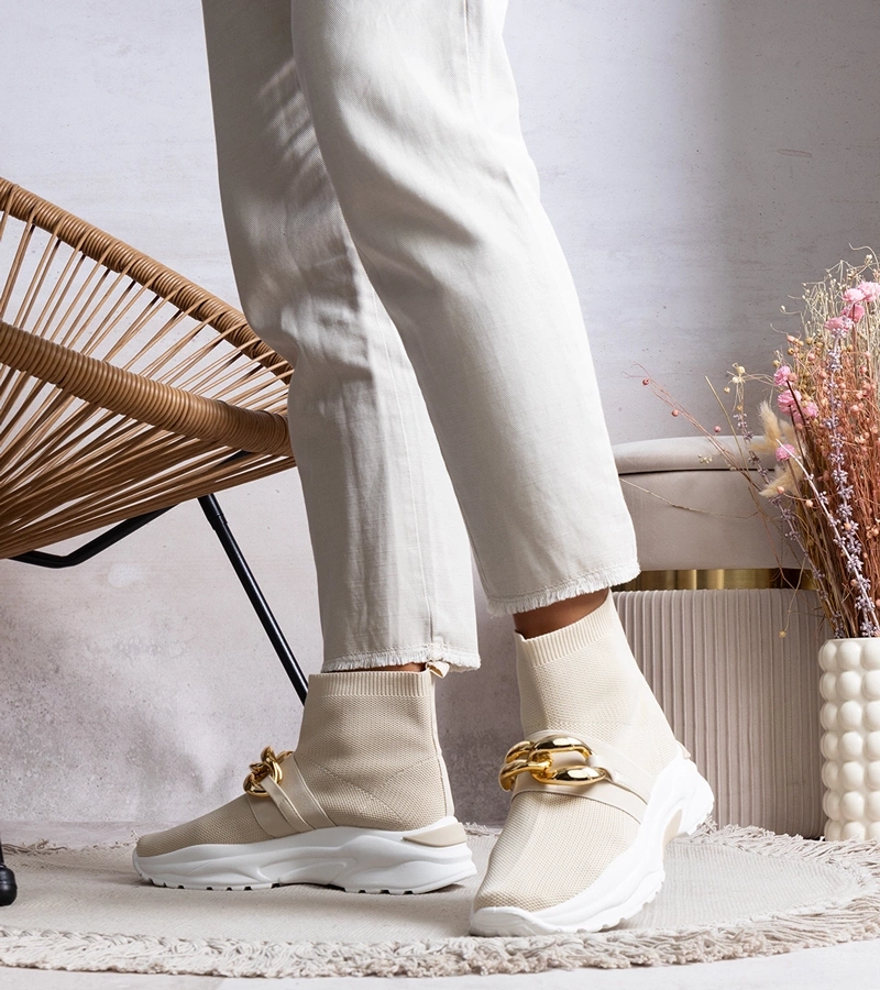 Béžové řetízkové tenisky Taryn