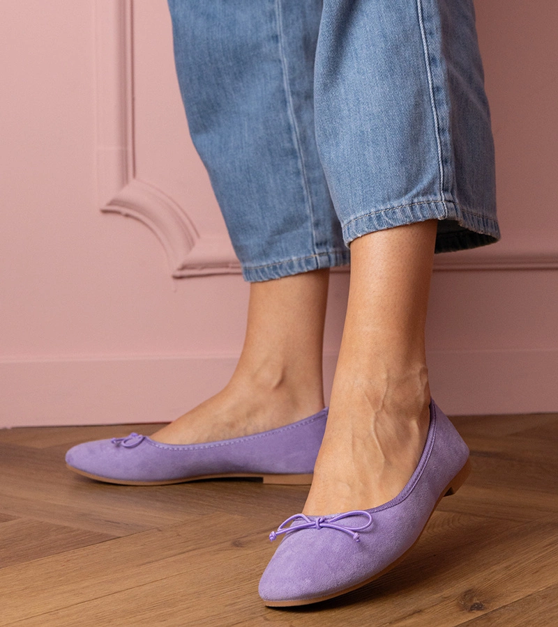 Fialové baleríny s mašlí z ekosemiše Felina