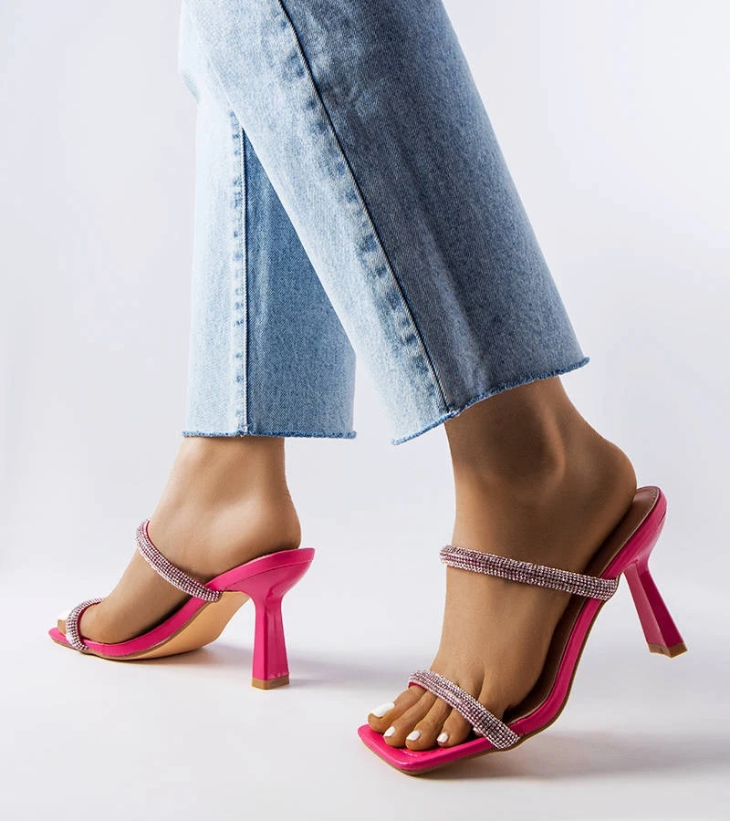 Růžové žabky Evelina stiletto