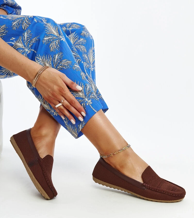 Hnědé látkové mokasíny Fiammetta