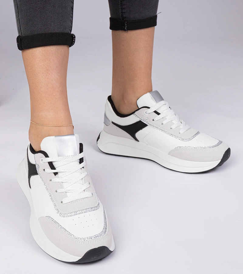 Dámské bílé tenisky s flitry Markuta