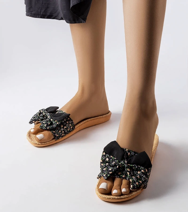 Černé žabky s mašlí Tachel